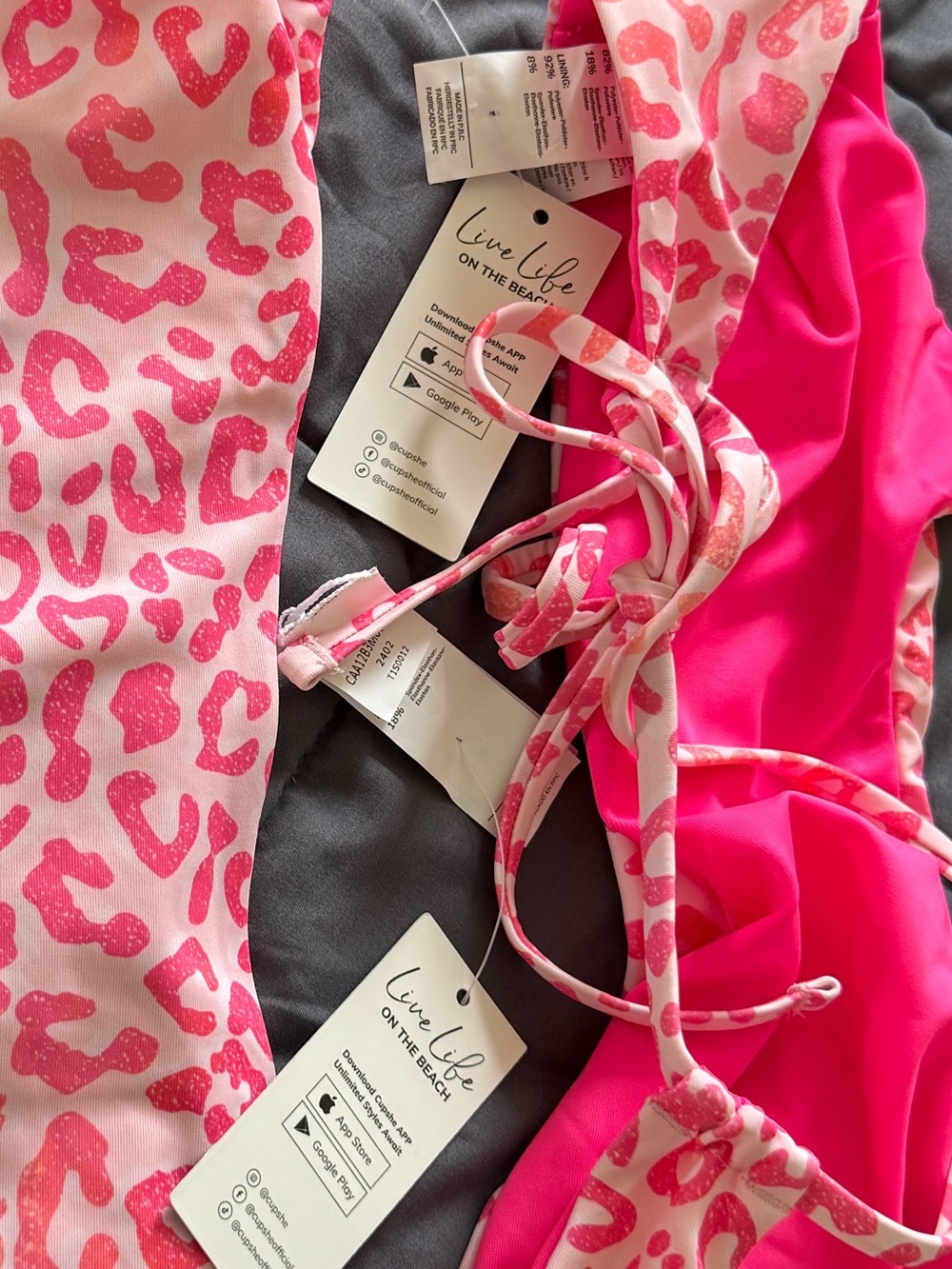 Cupshe Multi-Print Bikini Set - Pink Leopard, Blue Stars, Bright Yellow, Floral - Picture 3 of 9